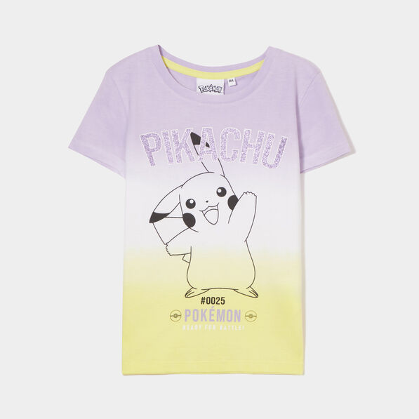T-shirt col rond Pokémon Pikachu multicolore fille