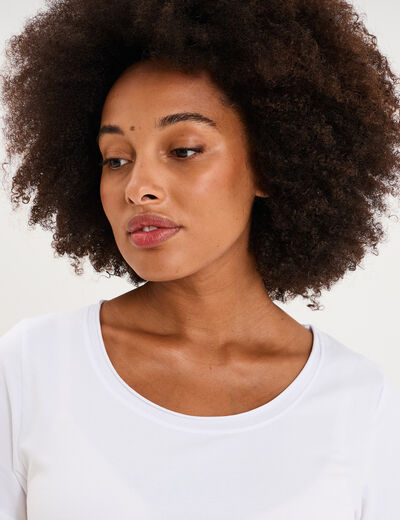 T-shirt grossesse manches courtes coton blanc femme maternit&eacute;