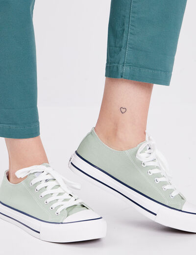 Tennis en toile à lacets Creeks vert clair femme