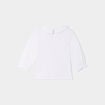 T-shirt col claudine manches longues blanc bébé fille