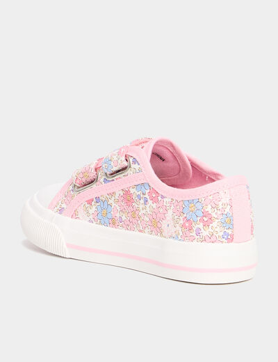 Tennis basses en toile à scratchs multicolore fille