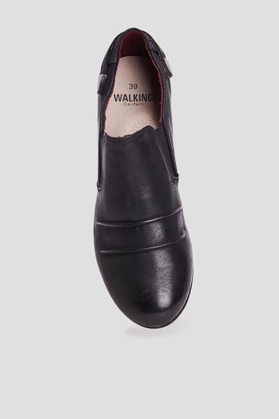 Low-boots confort &agrave; talons pied large noir femme