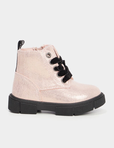 Bottines à paillettes Liberto rose bébé fille