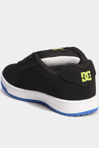 Tennis basses &agrave; lacets en cuir noir gar&ccedil;on