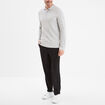 Polo manches longues en coton gris homme