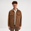 Surchemise droite en su&eacute;dine camel homme