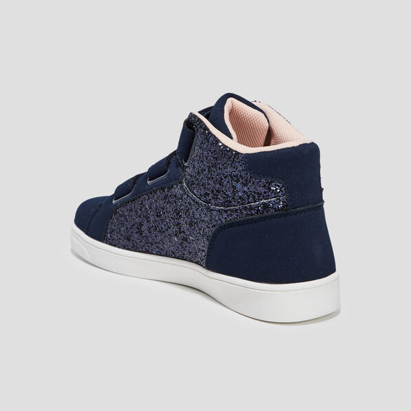 baskets montantes a scratchs bleu marine fille Baskets montantes à scratchs bleu marine fille