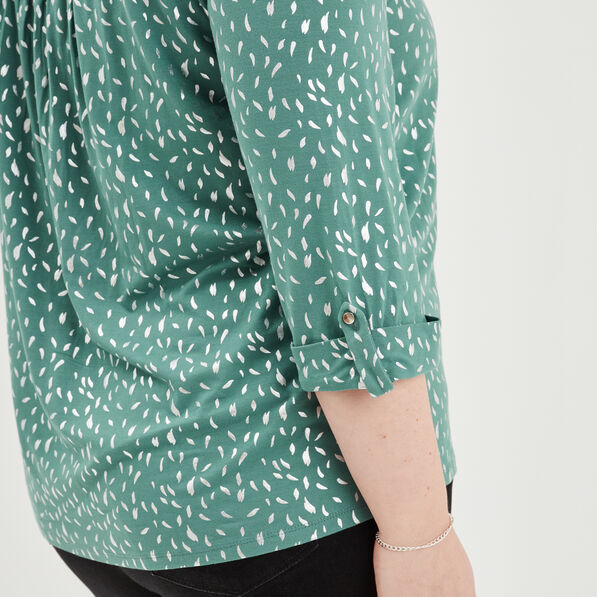 t shirt manches 34 bandes ajourees vert femmegt T-shirt manches 3/4 bandes ajourées vert femme grande taille