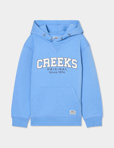 Sweat &agrave; capuche hoodie bleu lavande gar&ccedil;on