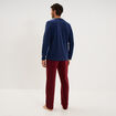 Ensemble pyjama effet polaire 2 pi&egrave;ces bleu homme