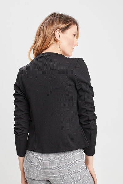 Veste cintrée zippée noir femme
