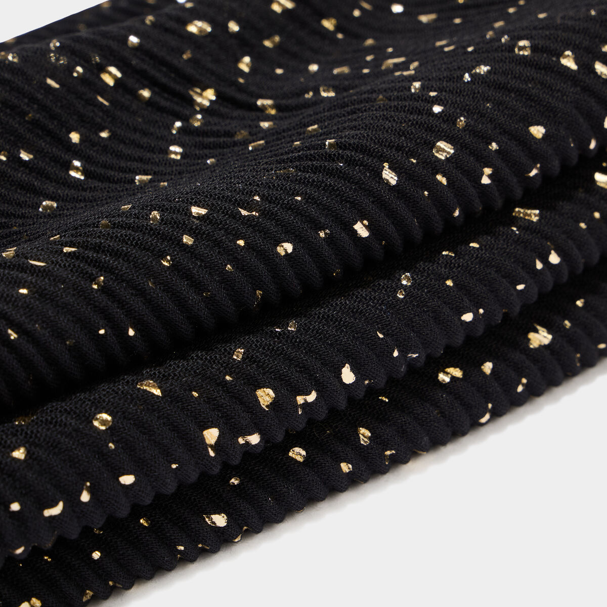 Foulard pliss&eacute; noir femme