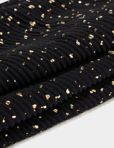 Foulard pliss&eacute; noir femme