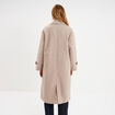 Manteau long boutonn&eacute; beige femme