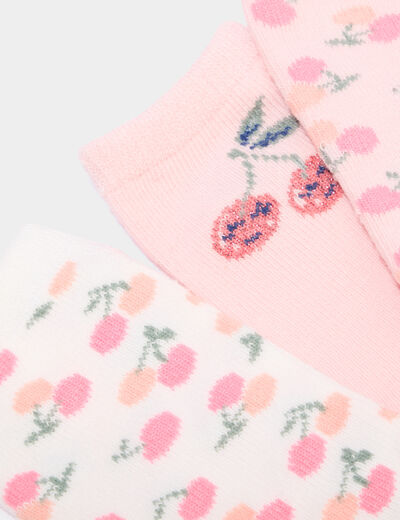Lot 5 paires chaussettes rose b&eacute;b&eacute; fille