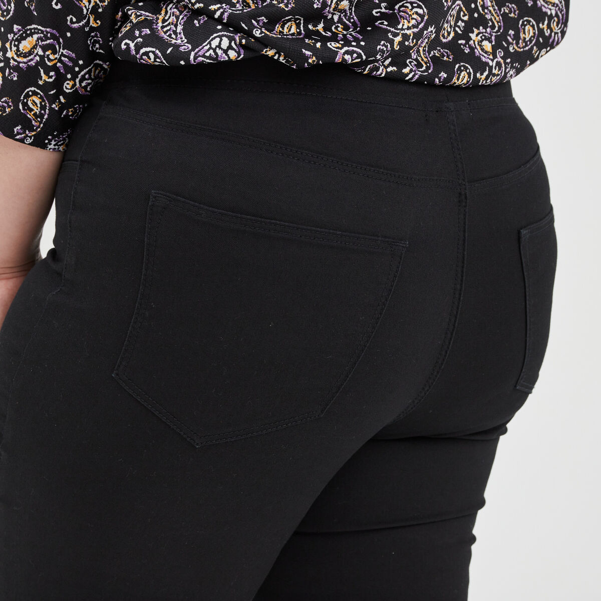 Jegging taille élastiquée grande taille noir femme grande taille