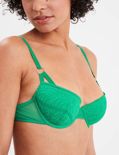 Soutien-gorge corbeille dentelle vert menthe femme