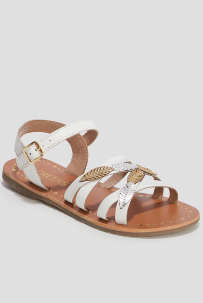 Sandales en cuir Creeks blanc fille