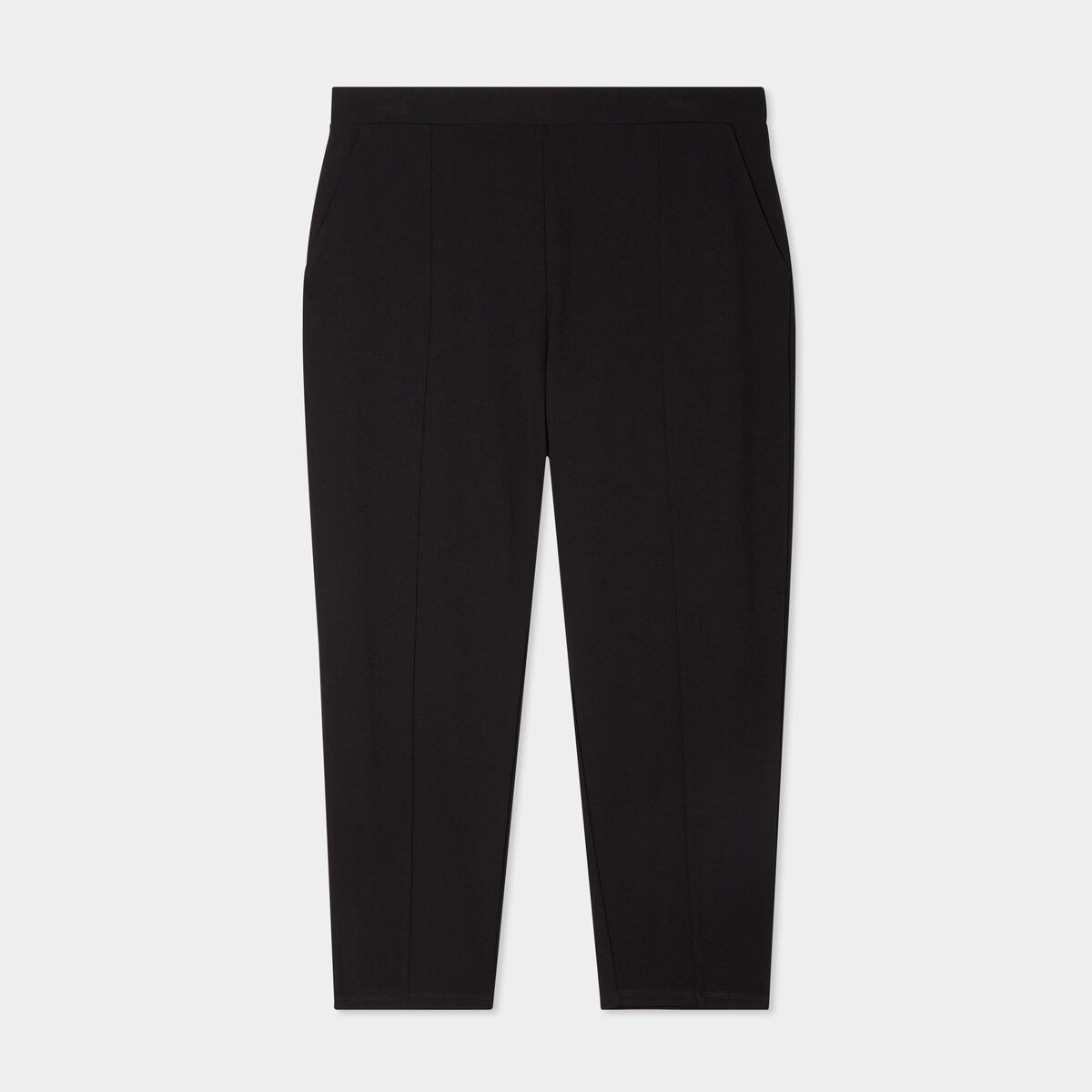 Pantalon slim taille &eacute;lastiqu&eacute;e noir femme grande taille