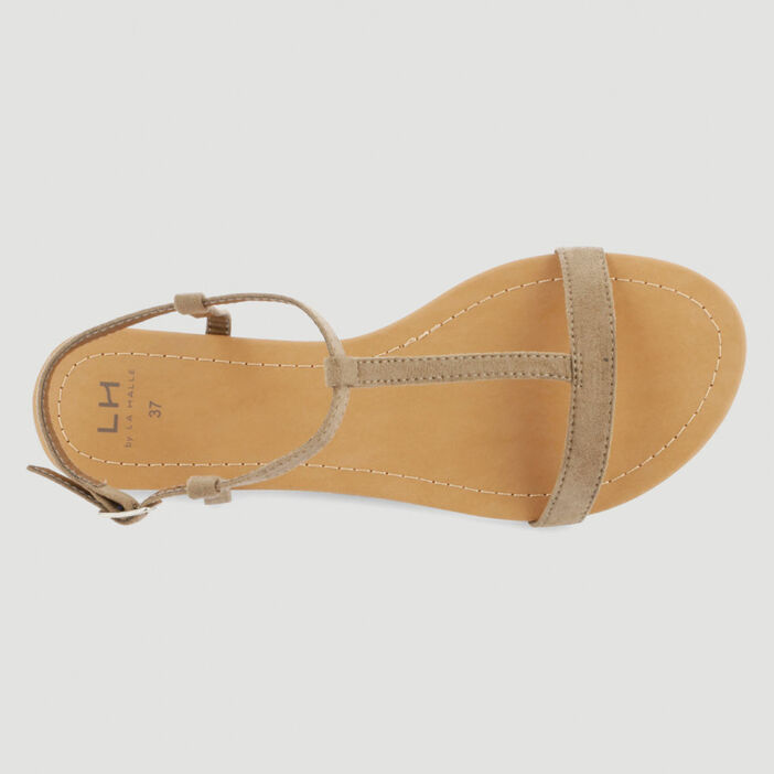 Sandales plates femme taupe
