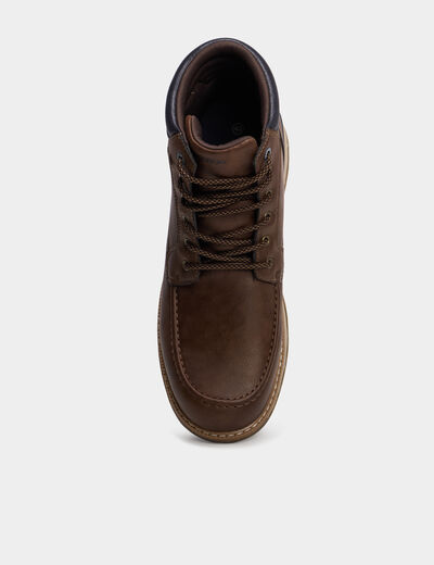 Bottines avec lacets marron homme
