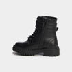 Boots &agrave; boucles et lacets noir fille