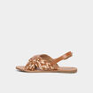 Sandales brides tress&eacute;es crois&eacute;es multicolore femme
