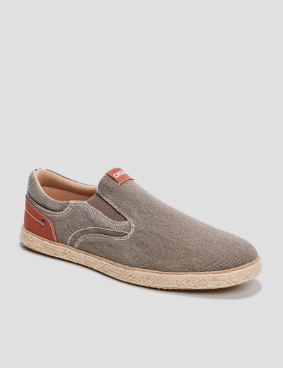 Loafers avec languette d'enfilage vert kaki homme