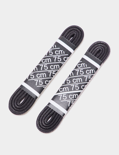 Lot 2 lacets cirés 75 cm Tawata noir mixte