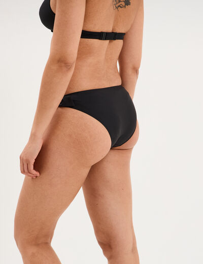 Bas de maillot de bain d&eacute;tails noeuds noir femme