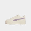 Tennis basses suédine en cuir Puma ivoire femme