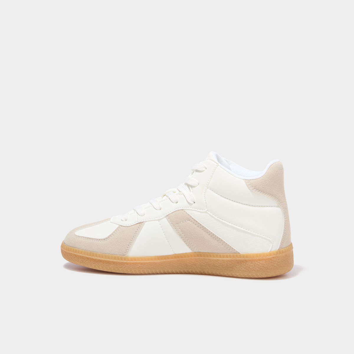 Baskets montantes &agrave; lacets blanc femme
