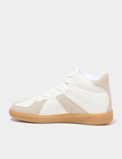 Baskets montantes &agrave; lacets blanc femme