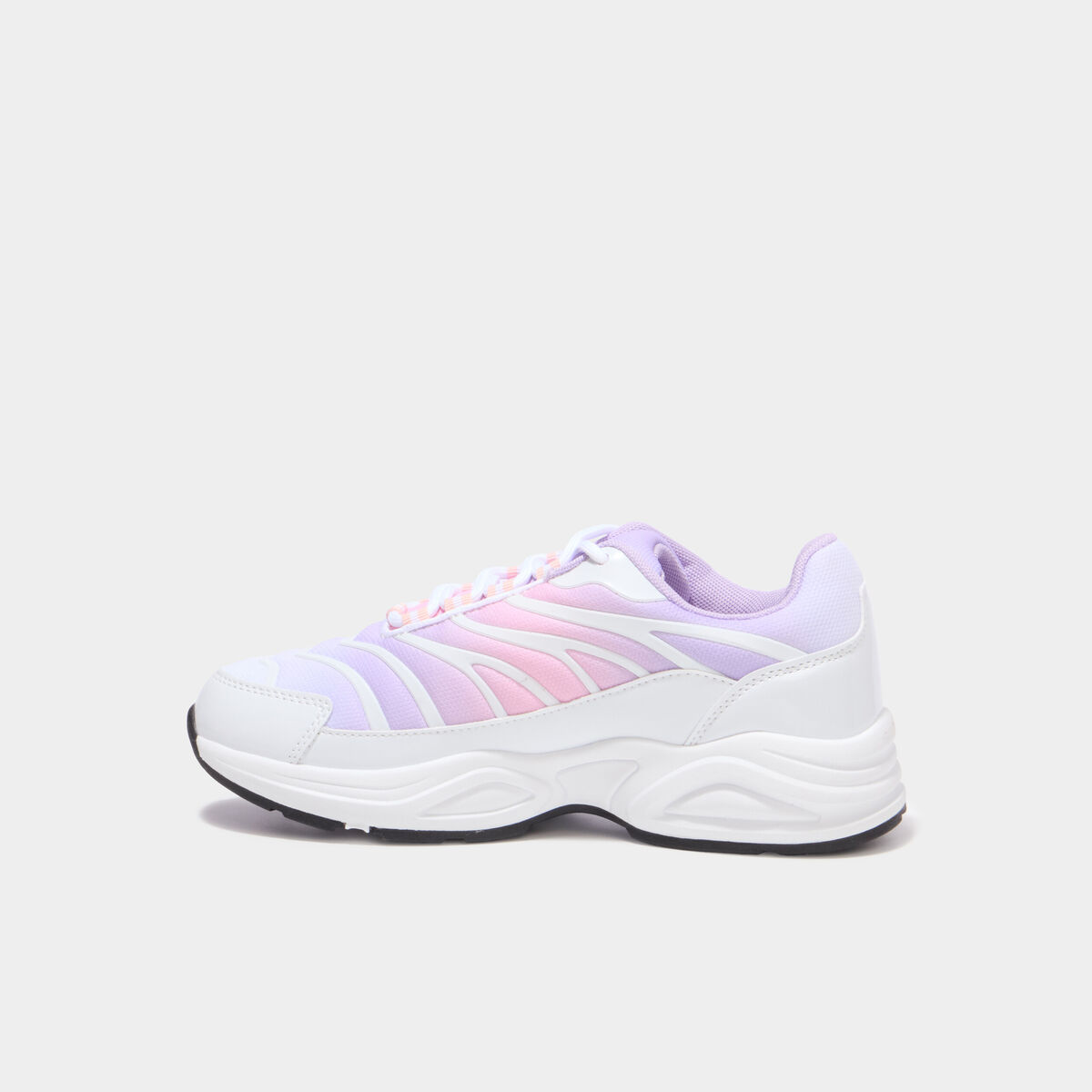 Baskets running &agrave; lacets rose fille