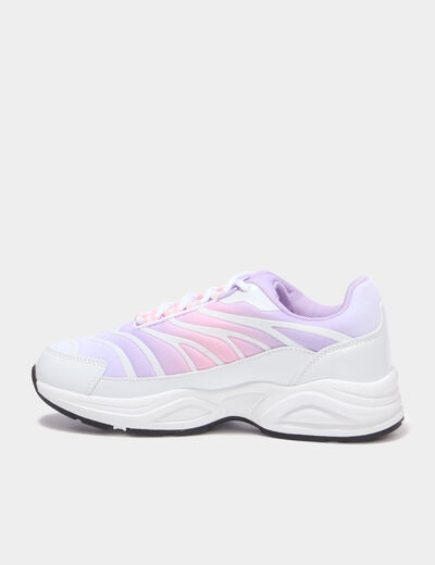 Baskets running &agrave; lacets rose fille