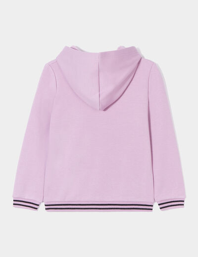 Sweat à capuche hoodie détails sequins parme fille