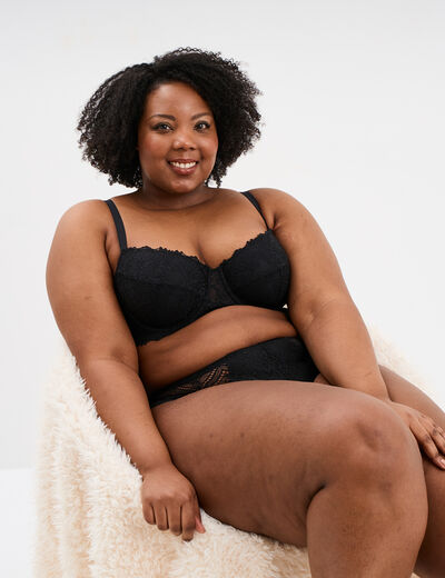 Soutien-gorge emboîtant dentelle noir femme grande taille