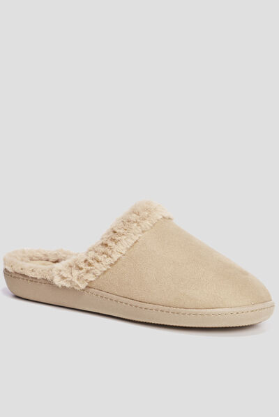 Chaussons mules Isotoner camel femme