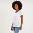 T-shirt grossesse manches courtes coton blanc femme maternit&eacute;