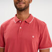 Polo piqu&eacute; coton manches courtes rose framboise homme