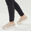 Loafers emboîtants en cuir pied large gris argent femme