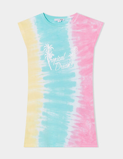 Chemise de nuit courte coton rose fille