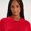Pull col polo manches courtes rouge femme