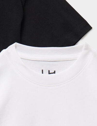 Lot 3 t-shirts manches courtes coton blanc gar&ccedil;on