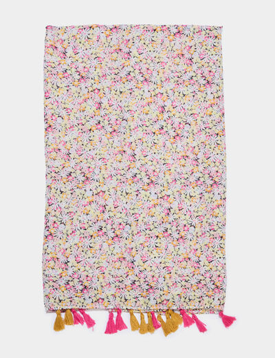 Foulard &agrave; pampilles multicolore femme