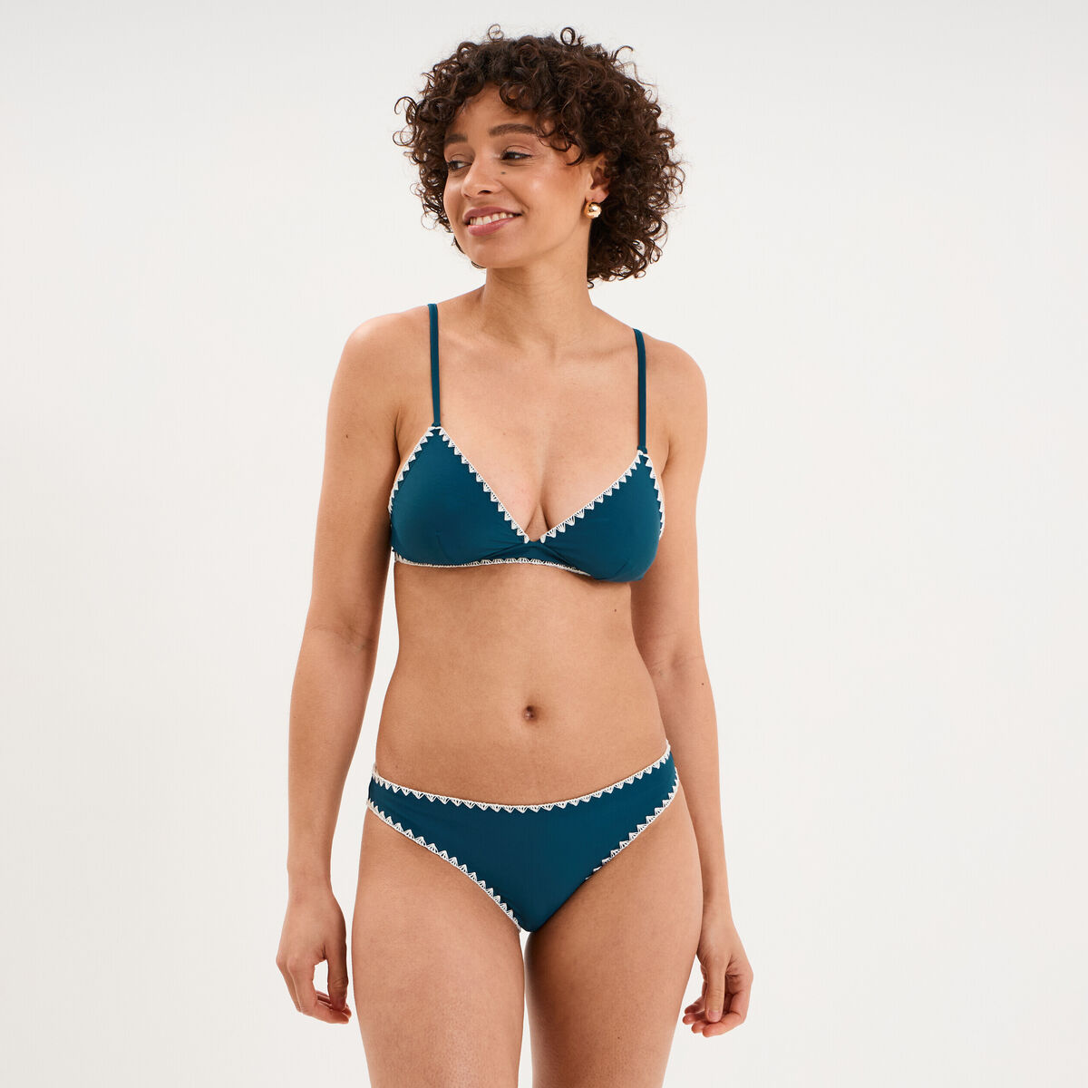 Bas de maillot de bain bleu p&eacute;trole femme