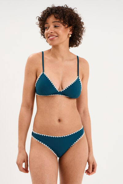 Bas de maillot de bain bleu p&eacute;trole femme