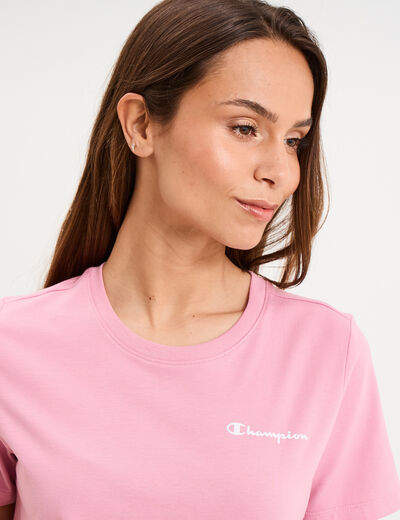 T-shirt manches courtes coton Champion rose femme