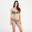 Soutien-gorge push up micro dentelle vert kaki femme