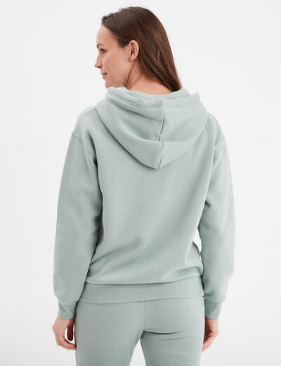 Sweat hoodie molleton à capuche vert pastel femme